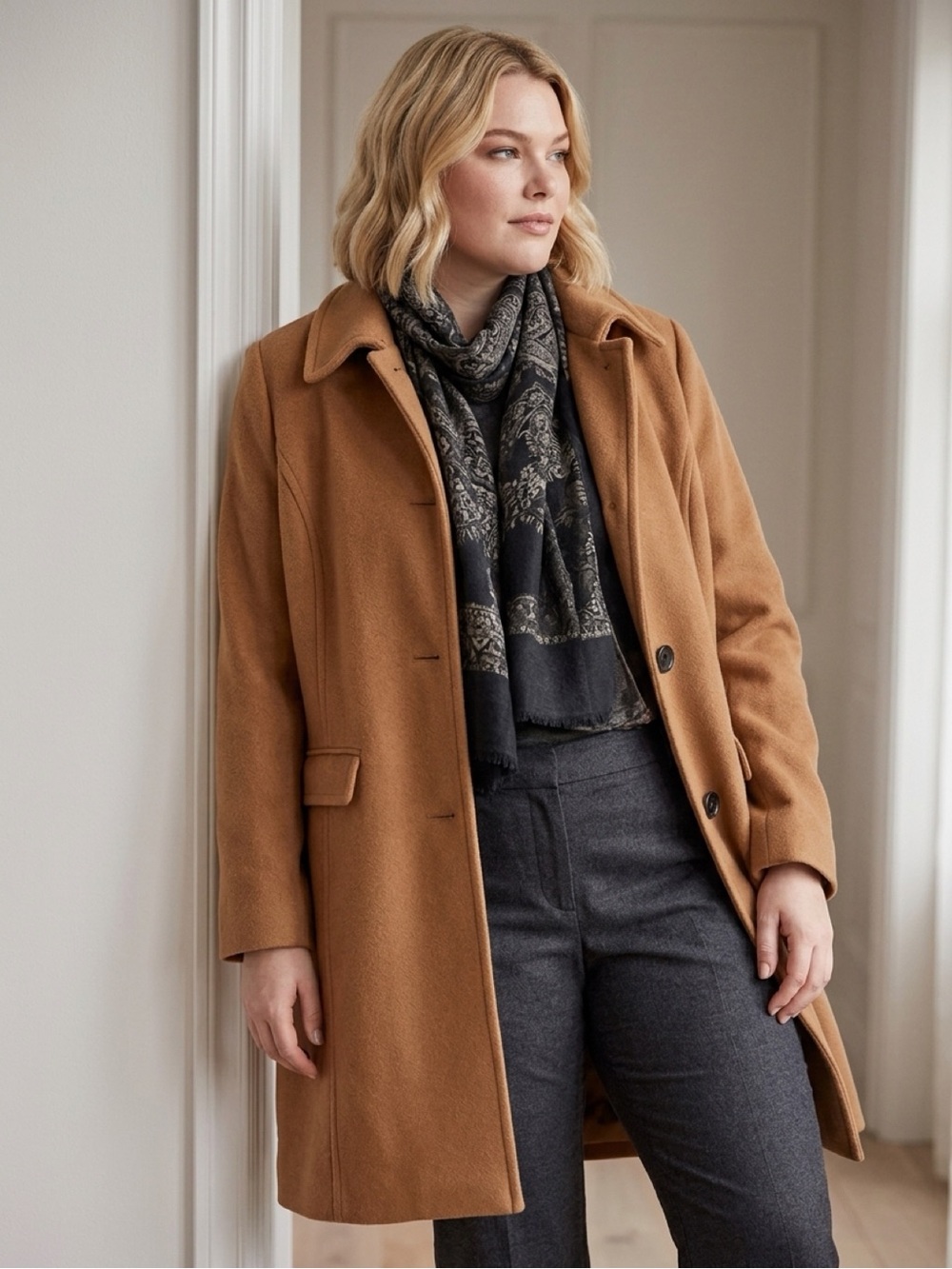 Lands' End Women's Camel Car Coat
